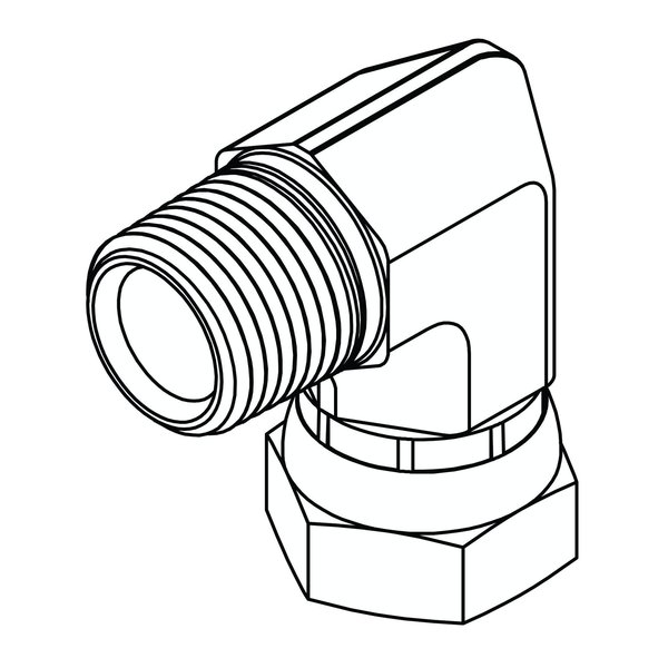 Tompkins Hydraulic Fitting-Steel06MP-06FPX 90 1501-06-06